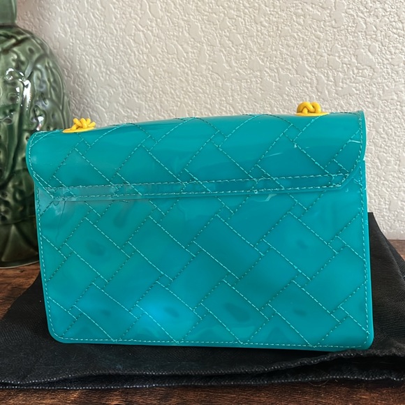 Kurt Geiger London Kensington Vinyl Shoulder Bag, teal transparent - Picture 7 of 13